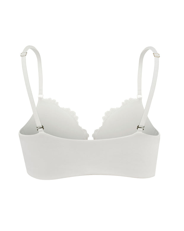 Brasier en encaje con abrochadura frontal y espalda lisa