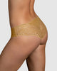 Panty cachetero descaderado en encaje y tela lisa#color_127-dorado