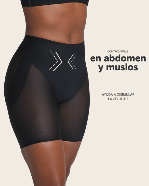 Panty faja tipo short levanta cola y control de abdomen fuerte#color_700-negro