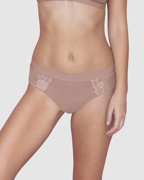 Paquete x3 panties cachetero en microfibra y detalles en encaje#color_281-rosa-palido