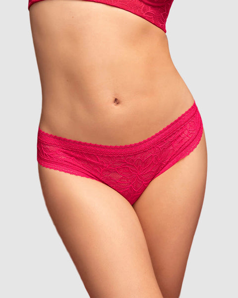 Panty brasilera en encaje floral#color_136-rojo