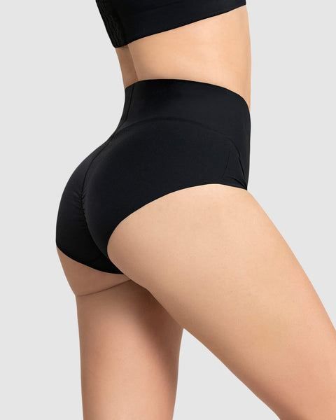 Panty clásico tiro alto de control fuerte de abdomen#color_700-negro