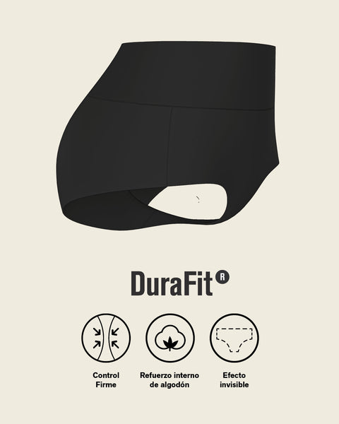 Panty clásico tiro alto de control fuerte de abdomen#color_700-negro