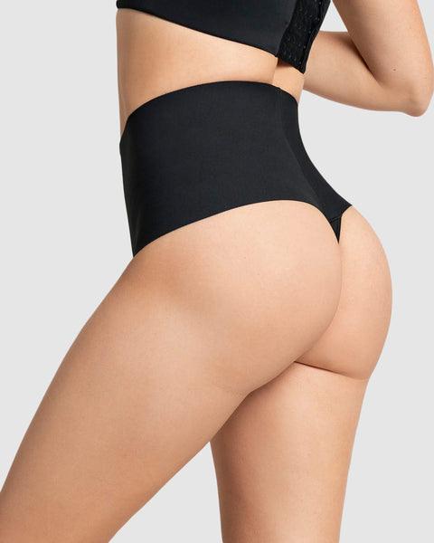 Panty faja brasilera con fajón ancho de control fuerte tiro alto#color_700-negro