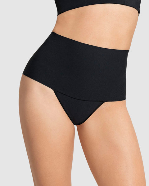 Panty faja brasilera con fajón ancho de control fuerte tiro alto#color_700-negro