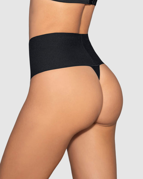 Panty faja brasilera con fajón ancho de control fuerte tiro alto#color_700-negro