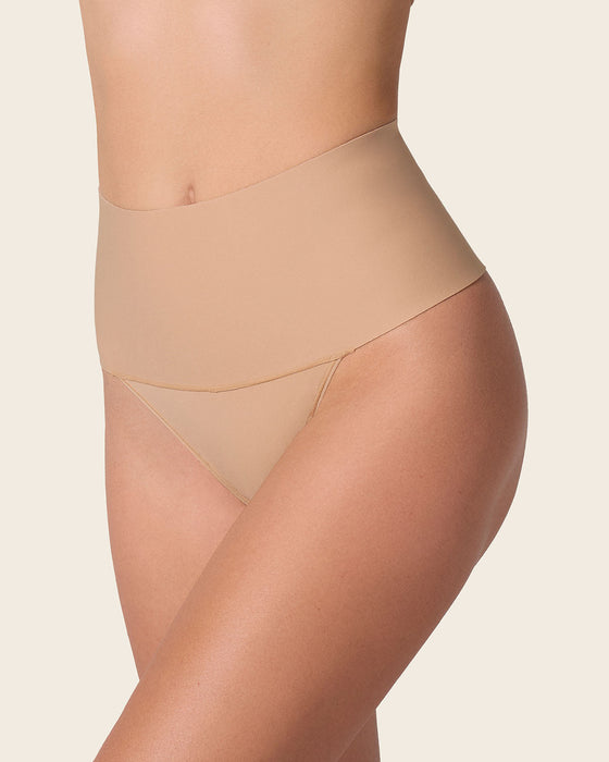 Panty faja brasilera con fajón ancho de control fuerte tiro alto#color_801-cafe-medio