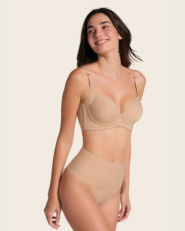 Panty faja brasilera con fajón ancho de control fuerte tiro alto#color_801-cafe-medio