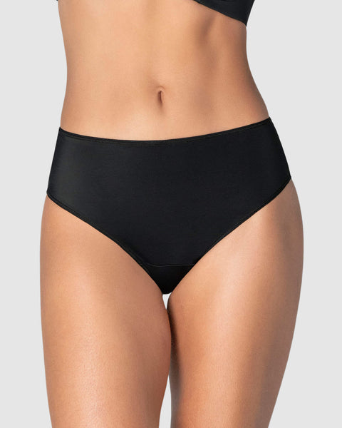 Panty clásico alto en pierna con control moderado en el abdomen#color_700-negro