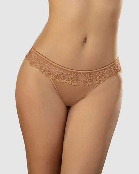 Panty cachetero en encaje y tul increíblemente sexy#color_206-ocre-medio