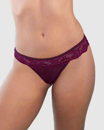 Panty cachetero en encaje y tul increíblemente sexy#color_220-vinotinto