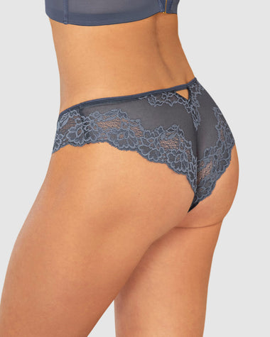 Panty cachetero en encaje y tul increíblemente sexy#color_554-azul-grisaceo