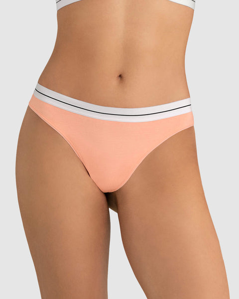 Brasilera en algodón con elástico suave en cintura#color_215-salmon