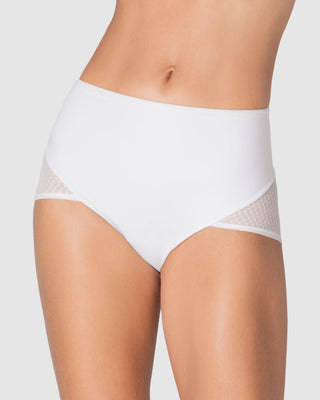 Panty clásico de control fuerte en abdomen, glúteos en tul#color_000-blanco
