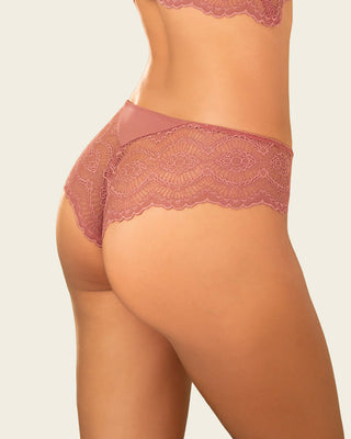 Panty cachetero, en tela lisa y encaje#color_221-rosa-oscuro