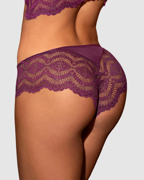 Panty cachetero, en tela lisa y encaje#color_466-vino