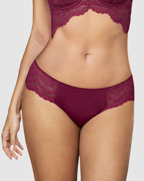 Panty cachetero, en tela lisa y encaje#color_a97-vinotinto