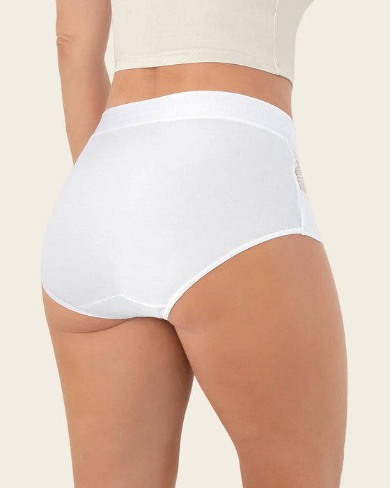 Panty clásico con detalles laterales en encaje#color_000-blanco