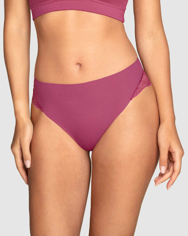 Cachetero tiro alto, liso y encaje