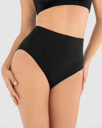 Panty hípster en algodón, control moderado#color_700-negro