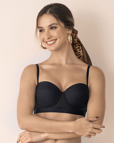 Brasier balconet con arco, realce alto y encaje#color_700-negro