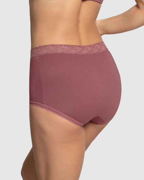 Paquete x 3 Panties Clásicos con Toques de Encaje#color_s24-verde-vino-rosa