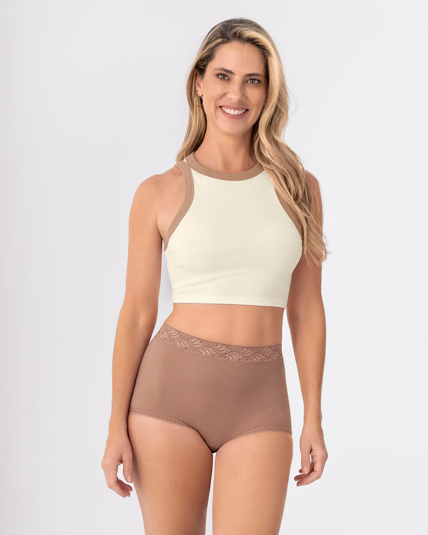 Paquete x 3 panties clásicos con toques de encaje