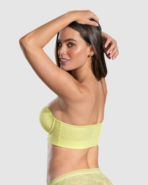 Strapless bustier 360° de perfección en encaje#color_696-amarillo-claro