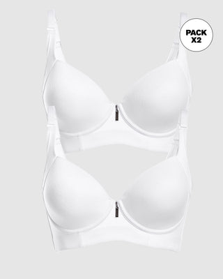 Paquete x2 brasieres de realce suave y cubrimiento alto en sisa y espalda cover bra#color_000-blanco