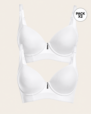 Paquete x2 brasieres de realce suave y cubrimiento alto en sisa y espalda cover bra#color_000-blanco