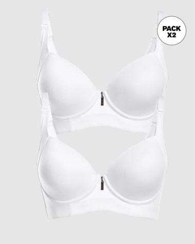 Paquete x2 brasieres de realce suave y cubrimiento alto en sisa y espalda cover bra#color_000-blanco