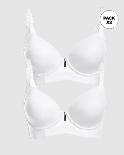 Paquete x2 brasieres de realce suave y cubrimiento alto en sisa y espalda cover bra#color_000-blanco