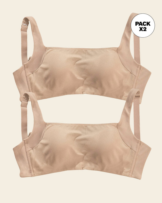 Paquete x2 brasieres brastop con buen cubrimiento de sisa y espalda