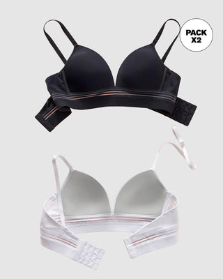 Paquete x 2 brasieres ultracómodos y suaves al tacto#color_s01-blanco-negro