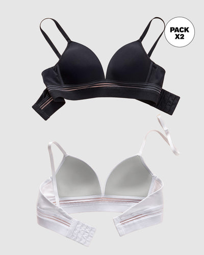 Paquete x 2 brasieres ultracómodos y suaves al tacto#color_s01-blanco-negro