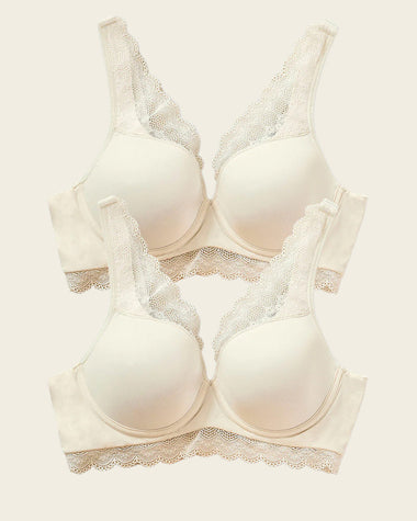Paquete x2 brasieres de gran cubrimiento: deep coverage bra#color_253-marfil