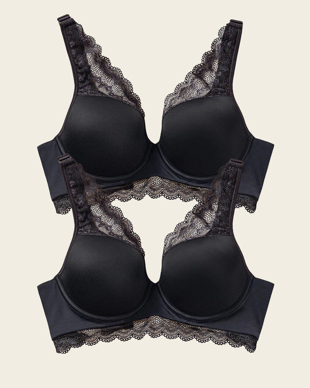 Paquete x2 brasieres de gran cubrimiento: deep coverage bra