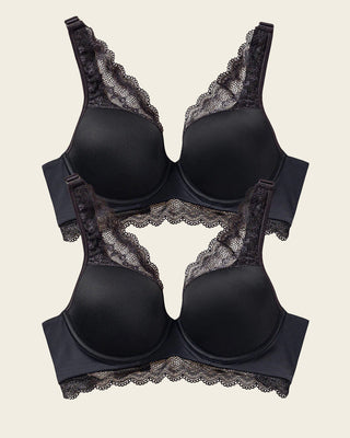 Paquete x2 brasieres de gran cubrimiento: deep coverage bra#color_700-negro