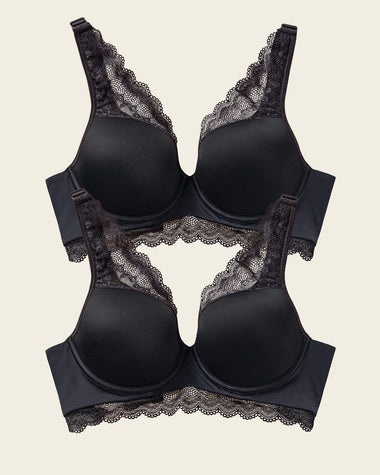 Paquete x2 brasieres de gran cubrimiento: deep coverage bra#color_700-negro