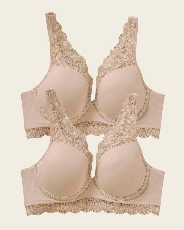 Paquete x2 brasieres de gran cubrimiento: deep coverage bra