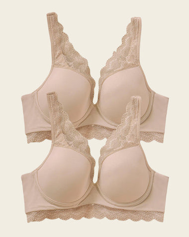 Paquete x2 brasieres de gran cubrimiento: deep coverage bra#color_802-cafe-claro
