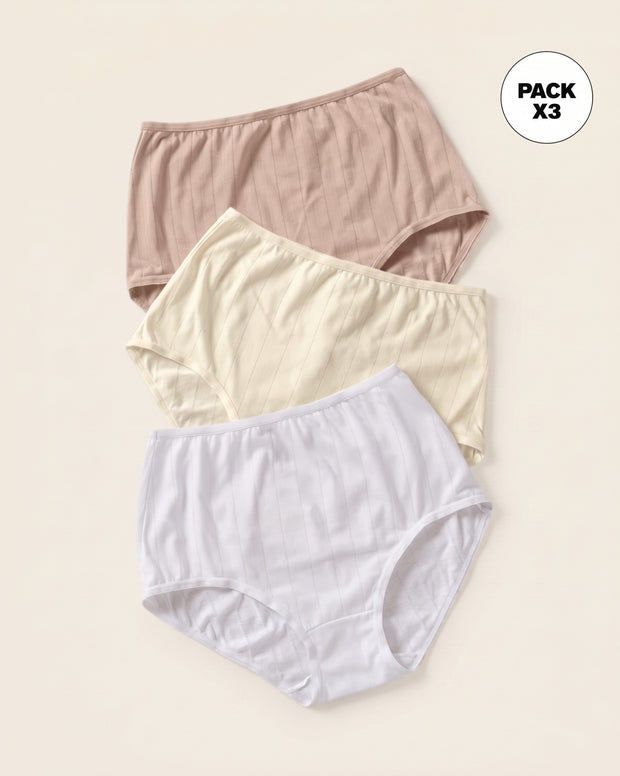 Paquete x 3 panties clásicos con excelente cubrimiento