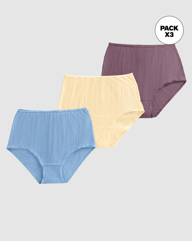 Paquete x 3 panties clásicos con excelente cubrimiento