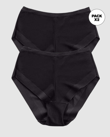 Paquete x 2 panties clásicos invisibles con ajuste perfecto#color_700-negro