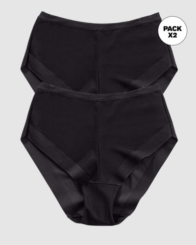 Paquete x 2 panties clásicos invisibles con ajuste perfecto#color_700-negro