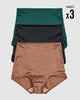 Paquete x 3 panties clásicos con máximo cubrimiento#color_s22-verde-negro-salmon