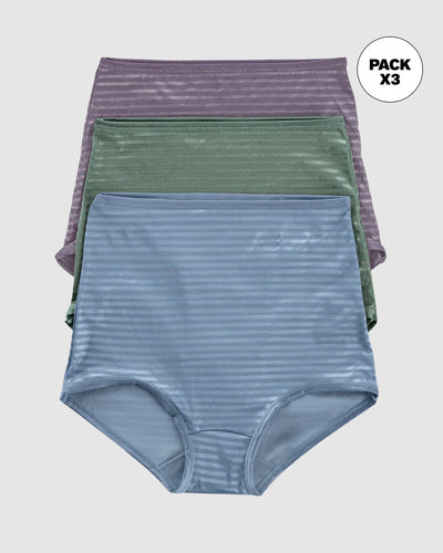 Paquete x 3 Panties Clásicos con Máximo Cubrimiento#color_s24-lila-empolvado-verde-azul-empolvado