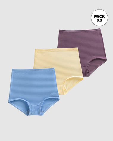 Paquete x 3 panties clásicos con máximo cubrimiento#color_s27-vainilla-mora-azul