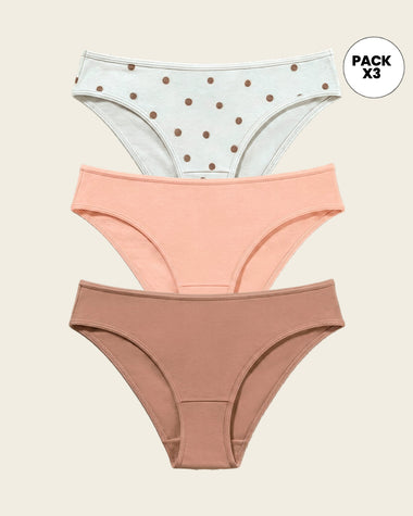 Paquete x 3 tangas ultracómodas#color_s15-estampado-puntos-durazno-cafe-medio