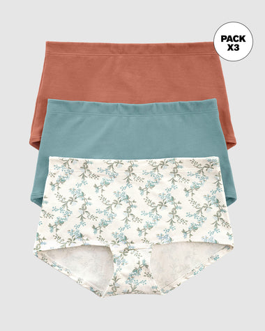 Paquete x 3 bóxers cortos con algodón elástico#color_s37-estampado-verde-azul-terracota